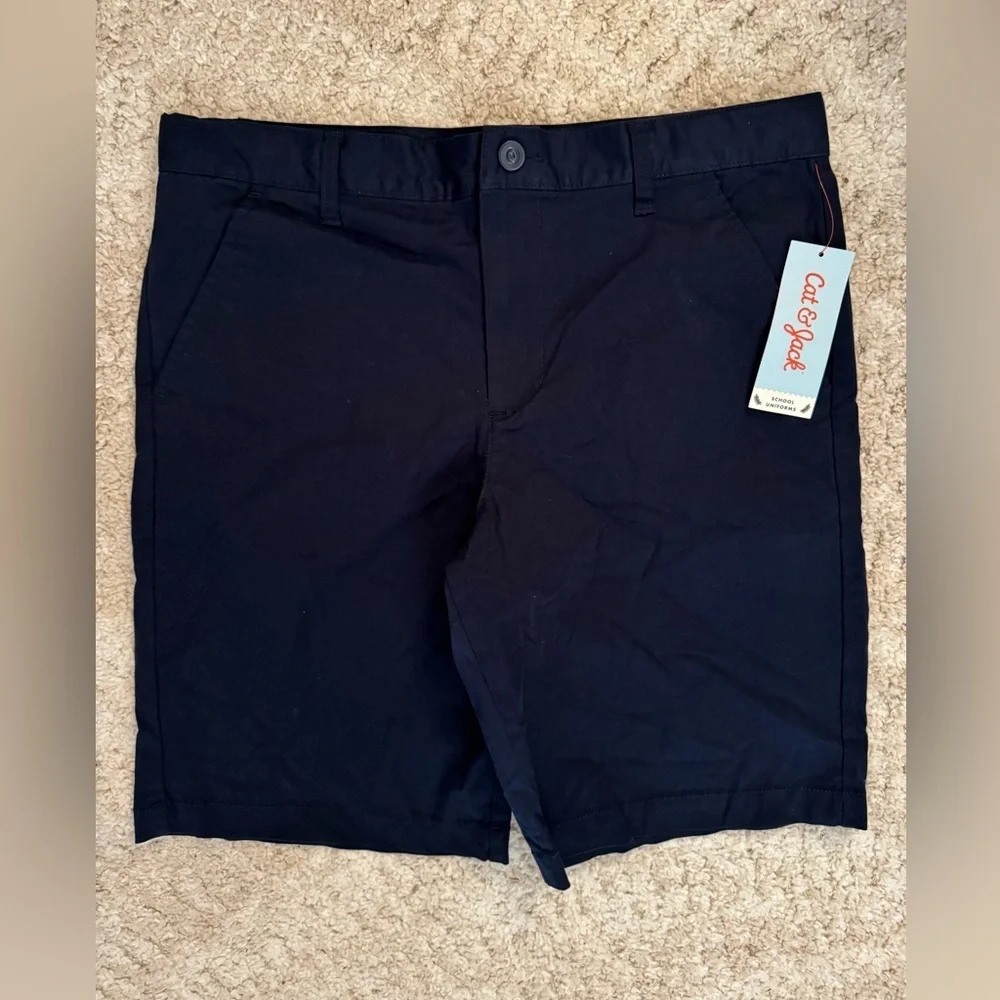 Cat & Jack Boys navy uniform style shorts size 16 Husky - NWT